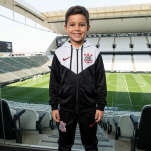 Conjunto Agasalho Infantil Corinthians Preto/Branco